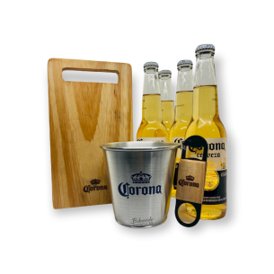 Corona Set 4 Porrones *330ml + Mini Frapera + Tabla + Destapador