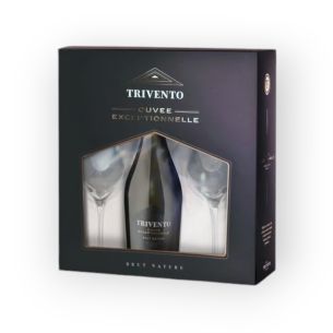 Espumante Trivento Brut Nature *750ml + 2 Copas Estuche